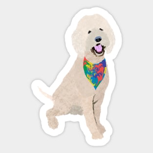 Labradoodle with bandana Sticker